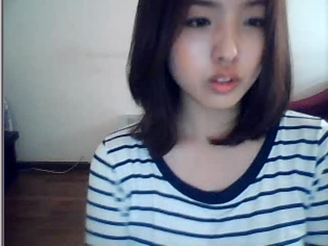 Lovely Korean girl masturbates on webcam